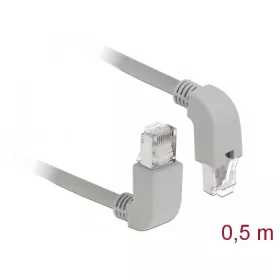   Delock Hálózati kábel RJ45 Cat.6A S/FTP felfelé néző / lefelé néző 0,5 m