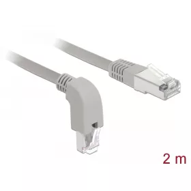   Delock Hálózati kábel RJ45 Cat.6A S/FTP, lefelé néző / egyenes 2 m