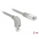 Delock Hálózati kábel RJ45 Cat.6A S/FTP, lefelé néző / egyenes 2 m