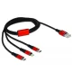 Delock 1 m hosszú, USB töltő kábel 3 az 1-ben Lightning -, Micro USB- és USB Type-C  csatlakozáshoz
