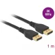 Delock DisplayPort kábel 8K 60 Hz 1 m DP 8K tanúsítvánnyal retesz nélküli (85909)