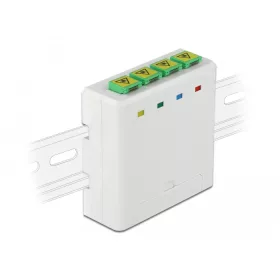   Delock 4 x SC Simplex vagy LC Duplex optikai rostkapcsoló doboz DIN sínhez