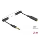 Delock 3tűs 6,35mm  jack apa > sztereo jack anya 2m fekete (85938)