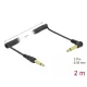 Delock Hajlított csavartkábel 6,35 mm 2 tűs mono jack apa - mono jack apa 2 m, fekete (85939)