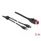 Delock PoweredUSB kábel apa 24 V > A-típusú USB apa + Mini-DIN 3 tűs apa 3 m, POS nyomtatókhoz és cs (85942)