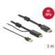 Delock HDMI    DisplayPort-kábel 4K 30 Hz 3 m