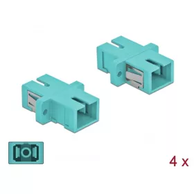   Delock SC optikai szálas csatlakozó simplex anya - SC simplex anya, multimódosú 4 db. világoskék (85994)