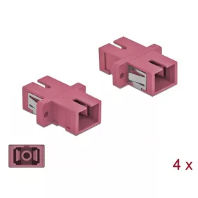   Delock SC optikai szálas csatlakozó simplex anya - SC simplex anya, multimódosú 4 db. ibolya (85995)