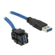 Delock Keystone modul, USB 3.0 A-csatlakozóhüvely 250  > USB 3.0 A-csatlakozódugó, 1,5 m kábellel (86011)