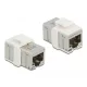 Delock fémszínű adapter RJ45 anya - RJ45 anya Cat.6A (86012)