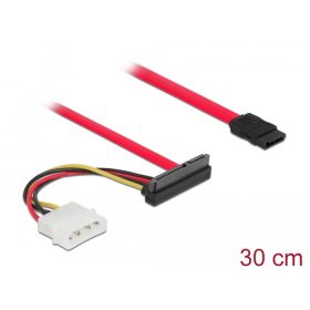   Delock SATA-kábel, 6 Gb/s, 7 tűs csatlakozóhüvely + 4 tűs Molex-csatlakozódugó > 22 tűs SATA-csatlakozóhüvely, felfelé ívelt, 50 cm ...