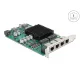 Delock PCI Express x4 hálózati kártya Gigabit LAN 4 x RJ45 és PoE+ i350