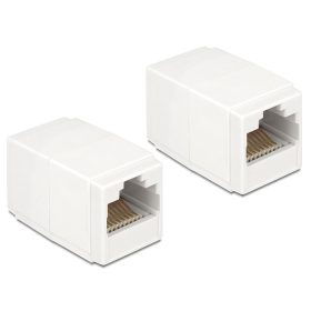   Delock Adapter, RJ45-aljzat > RJ45-aljzat, Cat.6 UTP kompakt fehér