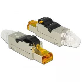 Delock RJ45 dugaszoló szerelvény Cat.6A anyaga: fém