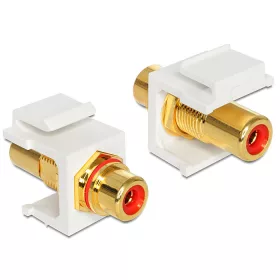 Átalakító adapter RCA alj/F alj, piros, aranyozott