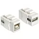 USB modul, USB 2.0 A típusú aljról USB 2.0 B típusú aljra, fehér, Keystone