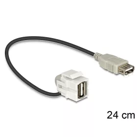  Delock Keystone modul USB 2.0 A anya > USB 2.0 A anya 110  kábellel