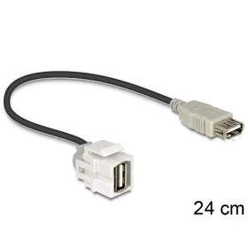   Delock Keystone modul USB 2.0 A anya > USB 2.0 A anya 250  kábellel (86329)