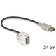 Delock Keystone modul USB 2.0 A anya > USB 2.0 A anya 250  kábellel (86329)