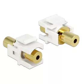   Delock Keystone Module stereo jack anya 3.5 mm 4 pin > stereo jack anya 3.5 mm 4 pin, aranyozott, fe (86363)