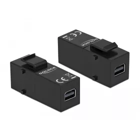   Delock Keystone modul, mini DisplayPort-csatlakozóhüvely > mini DisplayPort-csatlakozóhüvely