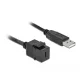 Delock Keystone modul, USB 2.0 C-csatlakozóhüvely > USB 2.0 A-csatlakozódugó, kábellel (86378)