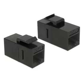   Delock Keystone modul, RJ45-aljzat > RJ45-aljzat, Cat.6 UTP, fekete (86381)