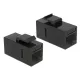 Delock Keystone modul, RJ45-aljzat > RJ45-aljzat, Cat.6 UTP, fekete (86381)