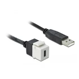   Delock Keystone modul, USB 2.0 C-csatlakozóhüvely > USB 2.0 A-csatlakozódugó, kábellel (86382)