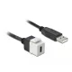 Delock Keystone modul, USB 2.0 C-csatlakozóhüvely > USB 2.0 A-csatlakozódugó, kábellel (86382)