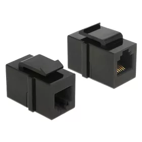   Delock Keystone modul RJ12 anya > RJ12 anya Cat.3 fekete (86390)