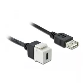  Delock Keystone modul, USB 2.0 C-csatlakozóhüvely > USB 2.0 A-csatlakozóhüvely, kábellel (86391)