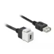 Delock Keystone modul, USB 2.0 C-csatlakozóhüvely > USB 2.0 A-csatlakozóhüvely, kábellel (86391)