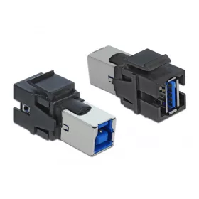   Delock Keystone modul USB 3.0 A anya > USB 3.0 B anya fekete (86395)