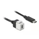 Delock Keystone modul, USB 3.0 C-csatlakozóhüvely > USB 3.0 C-csatlakozódugó, kábellel (86399)