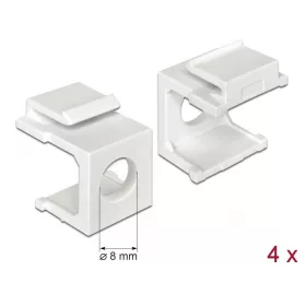 Delock Keystone fehér borító 8 mm-es lyukkal, 4 db.