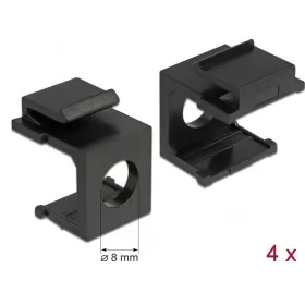 Delock Keystone fekete borító 8 mm-es lyukkal, 4 db.
