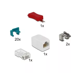   Delock Biztonsági kapocs kezdo készlet RJ45 csatlakozóhoz 20 db-os