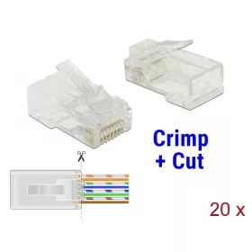  Delock RJ45 krimpelő és vágó (apa) Cat.6 UTP 20db (86453)