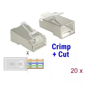   Delock RJ45 apa Cat.6 STP 20 darab,  krimpel és vág típus (86454)