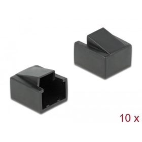 Delock RJ45 csatlakozó porvédő 10db fekete (86470)