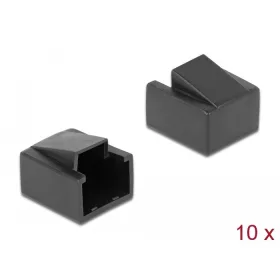 Delock RJ45 csatlakozó porvédő 10db fekete (86470)