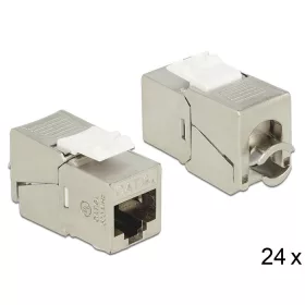   Delock Keystone modul RJ45 csatlakozó > LSA Cat.6A STP kompakt 24 darab