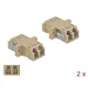 Delock LC optikai szálas csatlakozó duplex anya - LC Duplex anya, multimódosú 2 db. Bézs (86535)
