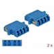 Delock LC optikai szálas csatlakozó Quad anya - LC Quad anya, egymódosú 2 db. Kék (86538)