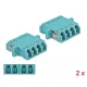 Delock LC optikai szálas csatlakozó Quad anya - LC Quad anya, multimódosú 2 db. Világoskék (86541)