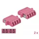 Delock LC optikai szálas csatlakozó Quad anya - LC Quad anya, multimódosú 2 db. Lila (86542)