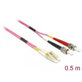   Delock Kábel, optikai szálas LC > ST többszörös OM4, 0,5 m (86547)