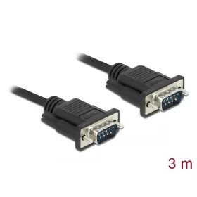 Delock Sub-D9-es, RS-232 soros kábel, apa-apa, 3 m