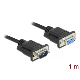 Delock Sub-D9-es RS-232 soros kábel apa-anya 1m (86578)